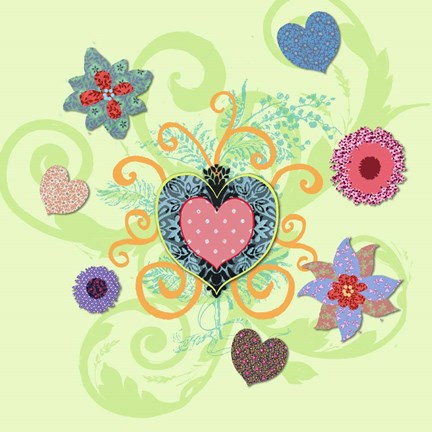 Framed Swirling Big Heart Print