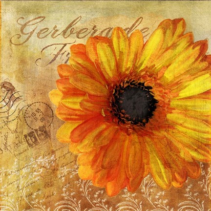 Framed Golden Gerbera I Print