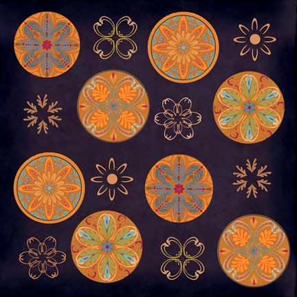 Framed Terra Golden Pattern Print