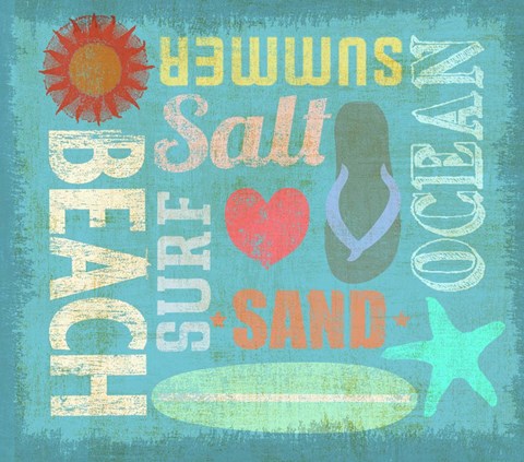 Framed Day at the Beach Print