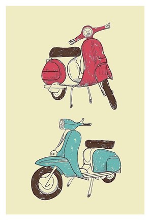 Framed Scooter II Print