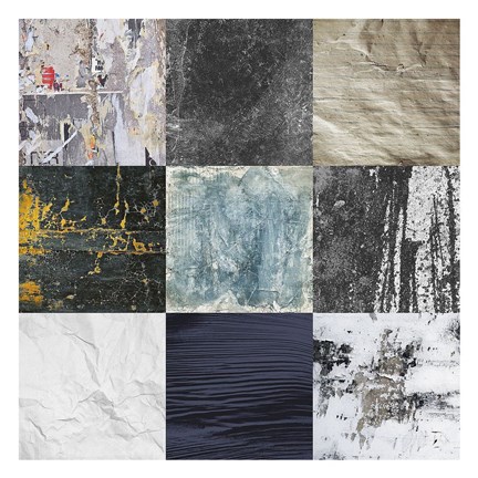 Framed Tiles Decor Blue Notes 1 Print