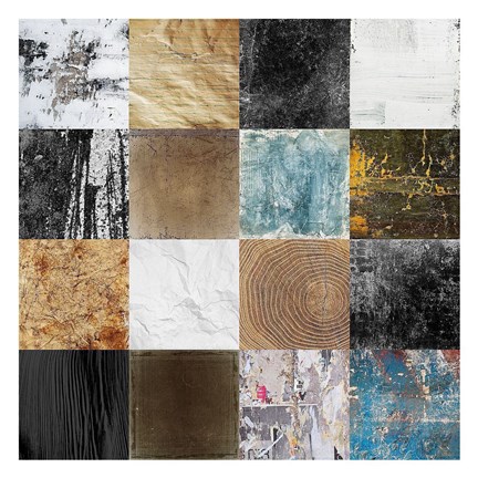 Framed Tiles Decor Blue Notes 2 Print