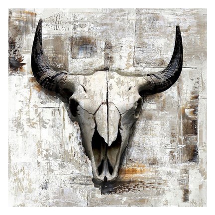 Framed White Cowskull Print