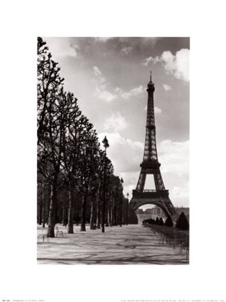 Framed Promenade to the Eiffel Tower Print