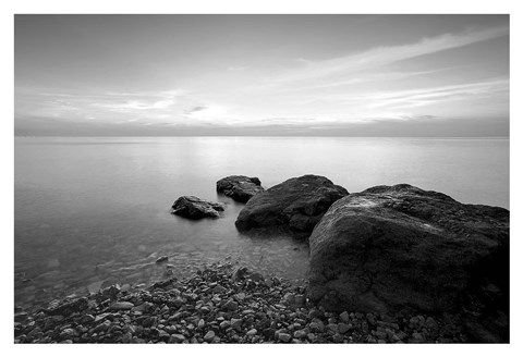 Framed Rocks on Beach 2 Print