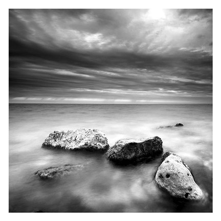 Framed Rocks on Beach 3 Print