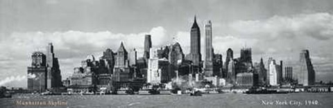 Framed Manhattan Skyline NYC 1940 Print