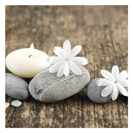 Framed Zen Pebbles I Print