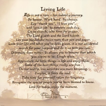 Framed Living Life - Tree Silhouette Print