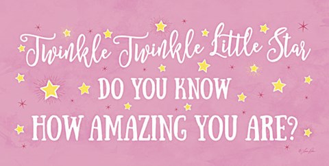 Framed Twinkle Twinkle Little Star - Girl Print