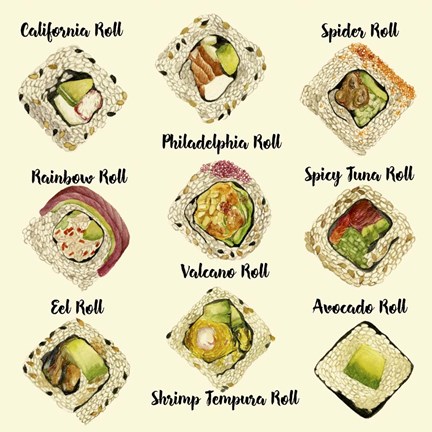 Framed Sushi II Print