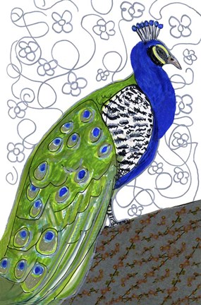 Framed Penelope Peacock Print