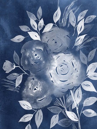 Framed Cyanotype Roses II Print