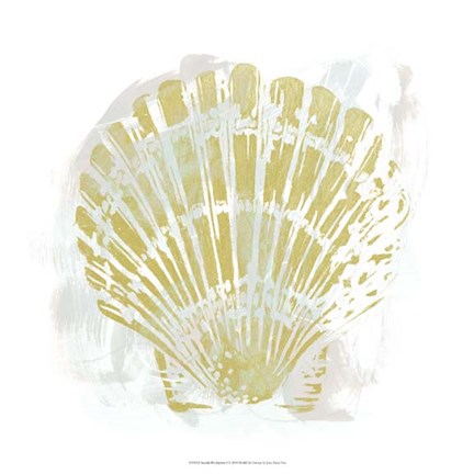 Framed Seaside Blockprints I Print