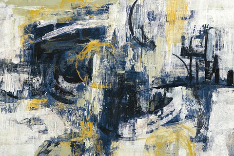 Framed Graffiti Wall III Indigo Print