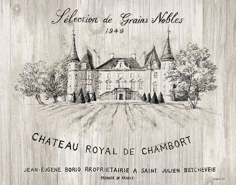 Framed Chateau Chambort on Wood Print