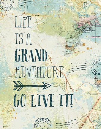 Framed Map Sentiments IV Print