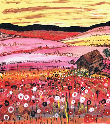 Framed Cottage in Summer Print