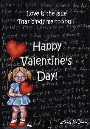 Framed Love is the Glue Valentines Day Print