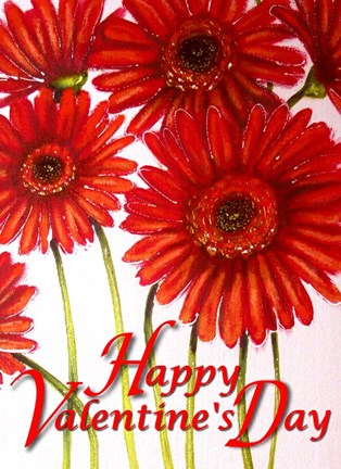 Framed Valentine Gerbera Flowers Print