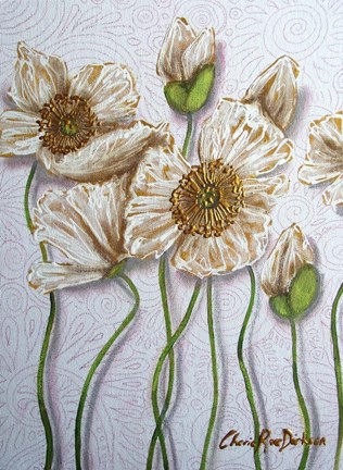 Framed White Poppies Print