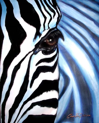 Framed Zebra Face Print