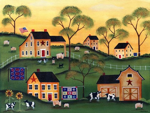 Framed American Sunshine Country Farm Print