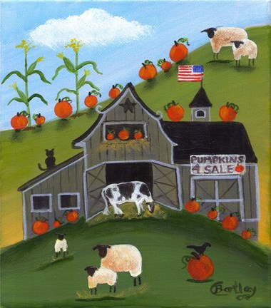 Framed Pumpkins 4 Sale Print