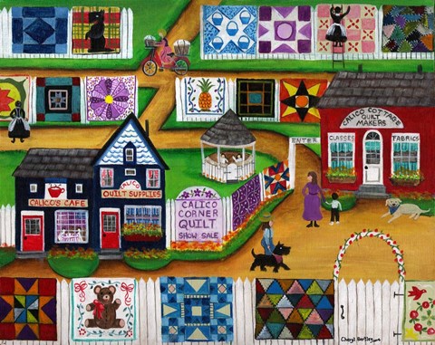 Framed Calico Corner Country Quilt Show Print