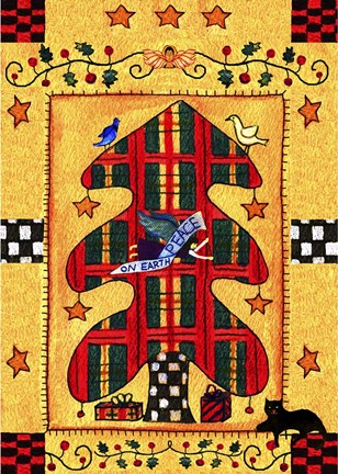 Framed Peace Angel Cat Tree Print