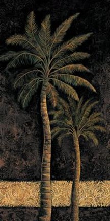Framed Andre Mazo - Dusk Palms II Size 19.75x39.5 Print