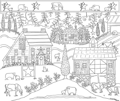 Framed Country Grace Outline Print