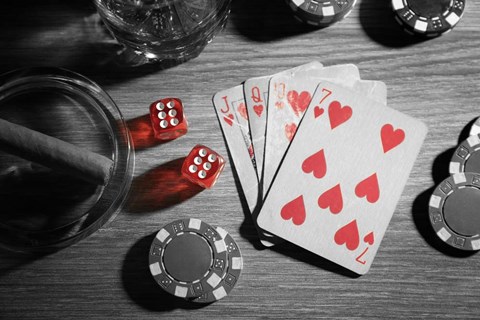 Framed Pop of Color Poker Print