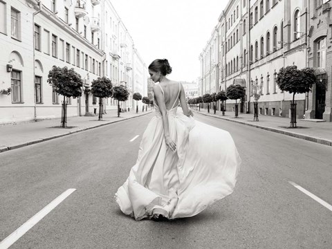 Framed Walking Down a Road Print