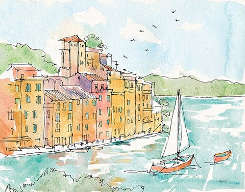 Framed Portofino II Print