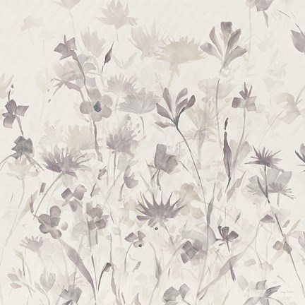 Framed Garden Shadows IV Purple Grey Print