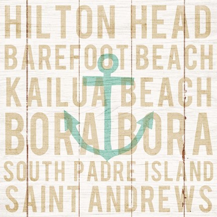 Framed Bon Voyage Anchor Print