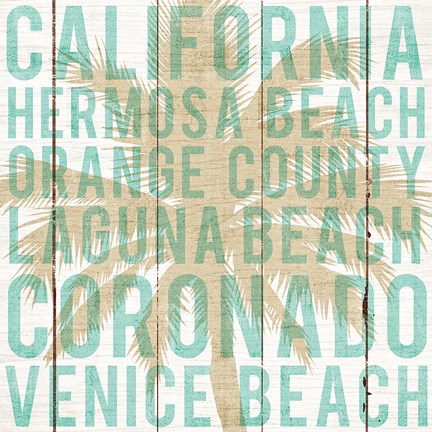 Framed Bon Voyage California Palm Print