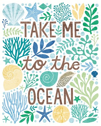 Framed Under Sea Treasures IV Sea Glass Print