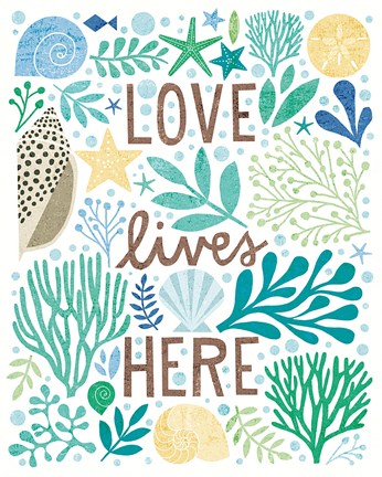 Framed Under Sea Treasures II Sea Glass Print