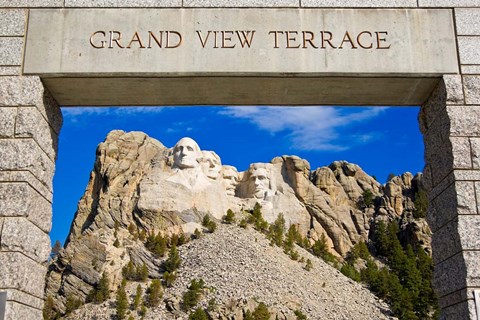 Framed Grand View Terrace, Mount Rushmore Print