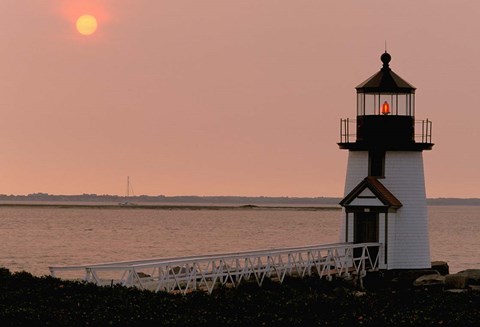 Framed Brant Point lighthouse, Nantucket Print