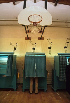 Framed Politics, Democracy, Voting booth, New Hampshire, 1988 Print