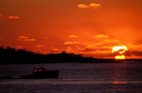 Framed Sunrise at the Mouth of Piscataqua River, New Hampshire Print