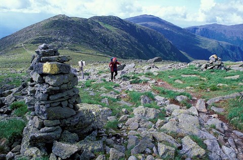 Framed Backpacking on Gulfside Trail, Appalachian Trail, Mt Washington, New Hampshire Print
