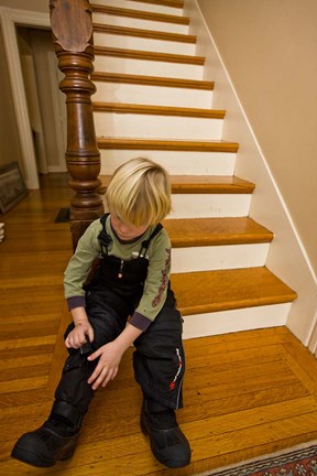 Framed Child, winter in Portsmouth, New Hampshire Print