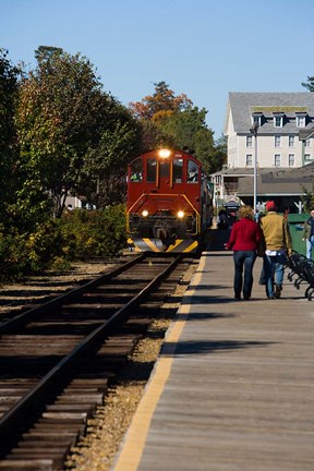 Framed Scenic railroad at Weirs Beach in Laconia, New Hampshire Print