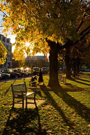 Framed Late afternoon on the Dartmouth College Green,  New Hampshire Print