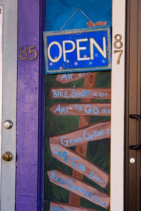 Framed street scene in downtown Littleton, New Hampshire Print